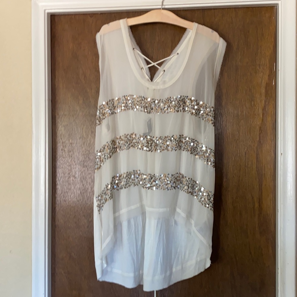 Sequin Tank Top- Back is longer than waist